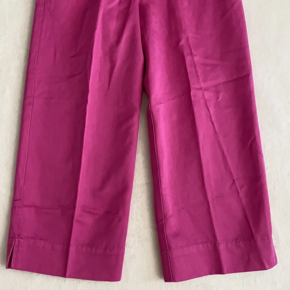 {NWT/VTG} Talbots Kids | High Waisted Wide Leg Cropped Pants Cotton Lyocell Pink - Picture 4 of 13